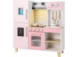 Cucina Per Bambini Costway Con Accessori, Cucina Per Bambini Con Gelatiera, Cappa Aspirante, Lavagna, Griglia E Forno, Cucina Gioco Con Luci E Suoni Per Bambini Dai 3 Anni In Su