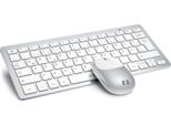 Tastiera E Mouse, Tastiera Wireless Compatta Ultrasottile E Mouse Da 1600 Dpi Con Clic Silenzioso Per Pc, Laptop, Desktop, Smart Tv, Layout Qwertz