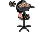 Costway 2In1 Grill Da Tavolo E Da Appoggio, Grill Elettrico 1200W Con Piastra A 2 Zone, Portaspezie E Supporto, 180°C-270°C, Rivestimento Antiaderente