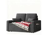 Divano Bealife Con Funzione Letto 147X82 Cm - Letto Estraibile - Tessuto Ciniglia, Grigio Scuro，Ar28