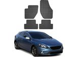 2012-2019 Volvo V40 Tappetini In Gomma Nera 4 Pz