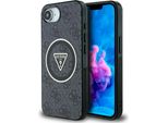 Etui Guess Iml Metal Glitter 4G Circle Triangle Magsafe Do Iphone 16E Czarny