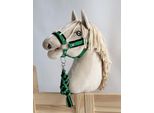 Set Per Cavalli Hobby: Cavezza A3 Con Pelliccia Nera + Corda Per Legare - Nero E Verde