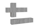 Syfax™ Set Di Mobili Porta Tv 7 Pz Grigio Sonoma In Legno Multistrato