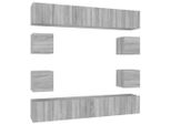 Syfax™ Set Mobili Porta Tv 10 Pz Grigio Sonoma In Legno Multistrato