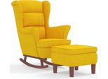 Syfax™ Sedia A Dondolo Con Schienale Alto In Velluto Giallo