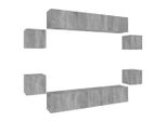 Syfax™ Set Mobili Porta Tv 8Pz Grigio Sonoma In Legno Multistrato