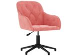 Syfax™ Sedia Girevole Da Ufficio Rosa In Velluto