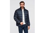 Giacca Da Uomo Trapuntata Ombre Con Lucentezza E Collo Alto Blu Scuro Xl