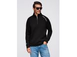 Felpa Ombre Con Zip E Collo Alto Nera Xxl