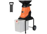 Trituratore Da Giardino Costway 3000 W, Spessore Di Taglio 45 Mm, Trituratore Elettrico Da Giardino Con Ruote E Cassetta Di Raccolta Da 50 L, Trituratore A Lama Con Cavo, Trituratore Arancione