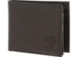 Oxmox Pelle Portafoglio Leather Rfid Protect QuerscheinböRse Frog 2.0 Embossed Brown Marrone Scuro