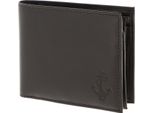 Oxmox Pelle Portafoglio Leather Rfid Protect QuerscheinböRse Freedom Anchor Embossed Brown Marrone Scuro