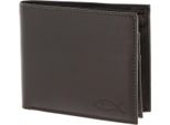 Oxmox Pelle Portafoglio Leather Rfid Protect QuerscheinböRse Freedom Fish Embossed Brown Marrone Scuro