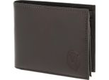 Oxmox Pelle Portafoglio Leather Rfid Protect QuerscheinböRse Freedom Lion Embossed Brown Marrone Scuro