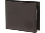 Oxmox Pelle Portafoglio Leather Rfid Protect QuerscheinböRse Circle Bloom Embossed Brown Marrone Scuro