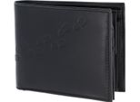 Oxmox Pelle Portafoglio Leather Rfid Protect QuerscheinböRse Footsteps 2.0 Embossed Black Nero