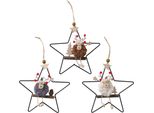 Boltze Home Ciondolo Natalizio Cervo In Metallo A Forma Di Stella H18Cm