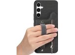 Inf Custodia Nera Inpoliuretanoper Samsung S25 Ultra Con Porta Carte, Supporto & Cinturino