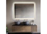 Specchio Da Bagno FenomÉ Mat Goud Con Illuminazione Led Integrata E Riscaldamento Dello Specchio - 75 × 100 Cm