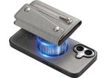 Inf Custodia A Portafoglio Magnetica Grigia In Finto Cuoio Per Iphone 17 Pro Con Porta Carte