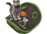 Nascondere E Cercare Il Giocattolo Del Gatto Del Topo 9 Fori Interattivo Del Gatto Dell'animale Domestico Addestramento Di Teaser Con La Palla Della Campana Pieghevole Creativo