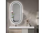 Specchio Da Bagno FenomÉ Tokio - 60 × 80 Cm, Illuminazione Led E Riscaldamento Dello Specchio - Nero