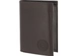 Oxmox Pelle Portafoglio Leather Rfid Protect KombiböRse Circle Bloom Embossed Brown Marrone Scuro