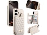 Inf Elegante Custodia A Portafoglio Per Iphone 17 Air Con Porta Carte, Supporto & Specchio Beige