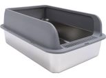 Lettiera Per Gatti In Acciaio Inox, Sponde Alte, Lettiera Per Gatti, Lettiera Per Gatti, Lettiera Per Gatti Extra Large In Metallo Con Sponde Alte, Lettiera Per Gatti In Metallo Per Gatti Piccoli, Medi E Grandi