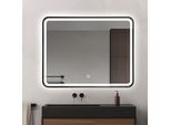 FenomÉ Specchio Da Bagno Nero Con Illuminazione Led Integrata E Riscaldamento Dello Specchio - 70 × 90 Cm