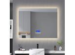 Specchio Da Bagno Con Illuminazione, 100 X 80 Cm, Specchio Led Antiappannamento, Funzione Altoparlante Bluetooth