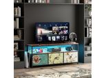 Porta Tv Con Illuminazione Led, 108 X 30 X 57 Cm, 3 Cassetti, Vani A Giorno, Per Il Soggiorno