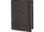 Oxmox Pelle Portafoglio Leather Rfid Protect KombiböRse Jumping Jack Embossed Brown Marrone Scuro