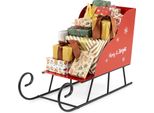 Costway Slitta Decorativa Per Natale, Slitta Natalizia In Metallo, Decorazione Natalizia, Slitta In Metallo, Decorazione Natalizia 74X32X51Cm Rosso
