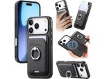 Inf Custodia Nera In Finto Cuoio Con Porta Carte Magnetico Per Iphone 17 Pro