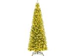Costway Albero Di Natale Artificiale 360 Cm Con 800 Luci Led Bianco Caldo, 2517 Punte Di Rami In PVC-PE, Abete, Albero Di Natale, Albero Di Natale Artificiale