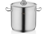 Oms-Pentola Profonda Con Coperchio, Acciaio Inox 18/10, 18X18 Cm, 4,5 L, Argento