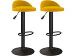 Syfax™ Sgabelli Da Bar 2 Pz Gialli In Velluto