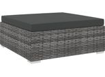 The Living Store Sgabello Modulare 1 Pezzo + Cuscini In Rattan Grigio