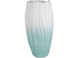 Tischvase GOEBEL Vase Spirulina, türkis, B:20,5cm H:40cm T:19,5cm, Porzellan, Vasen