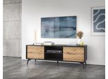 Armadio Rtv 154 Cm, Rovere Evoke, Cassa Nera, Design Moderno