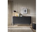 Cassettiera Moderna In Mdf Nero 168 Cm - Gambe A Scelta In Oro O Nero