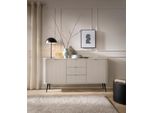 Cassettiera Moderna In Cashmere Mdf 168 Cm - Gambe A Scelta In Oro O Nero