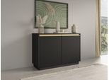 Cassettiera Nera Da 103,5 Cm Con Ripiani, Moderna, Piano In Laminato