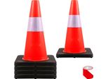 Cono Di Sicurezza 45 Cm - Cono Stradale Riflettente - 5 Pezzi - Ideale Per Cantieri Ed Eventi - Altamente Visibile E Resistente
