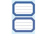 Etichette Per Libri 82X55 Mm Con Bordo Blu A Righe, Confezione Da 10X6 Fogli