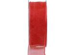 Nastro Di Organza Chiffon Rosso 40Mm 20M Per Decorazioni E Regali