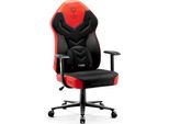 Sedia Da Gioco Diablo X-Gamer 2.0 Sedia Da Ufficio Rivestita In Tessuto Design Ergonomico Cuscino Lombare Supporto Morbido (Nero-Rosso)