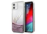 Guess GUHCP12SGLVSPI Iphone 12 Mini 5.4 Rosa / Rosa Custodia Rigida Glitter Vintage Script